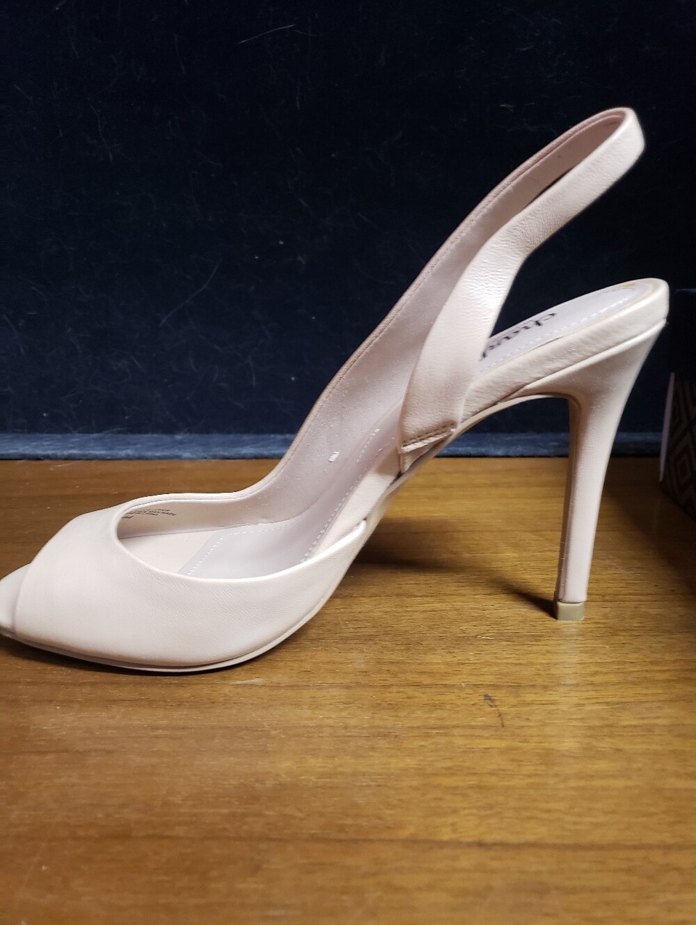 Charles David Nude/Blush Slingback Peep-Toe Stiletto Heels
